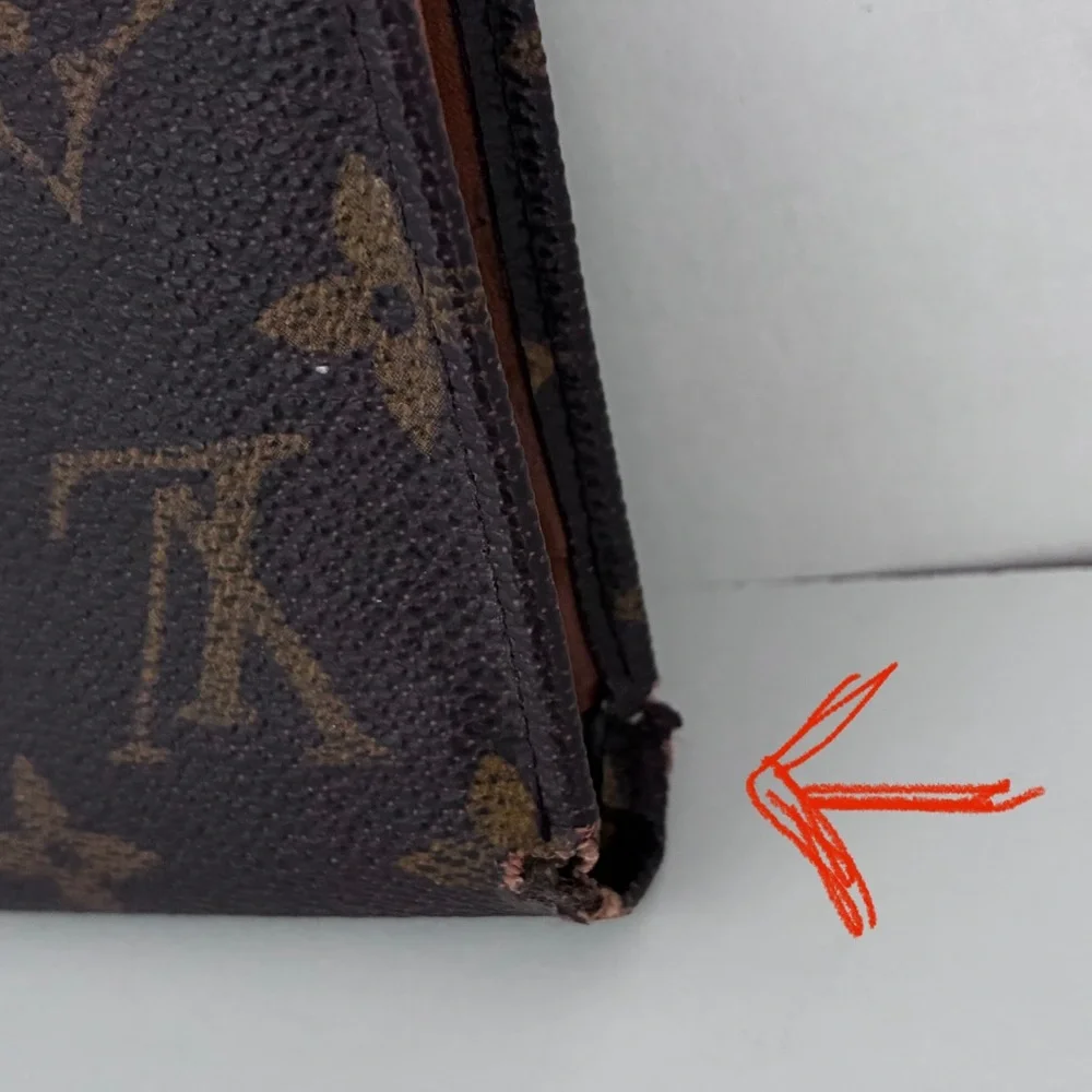 Vintage Louis Vuitton Monogram Print Kiss Lock Wallet Saks Fifth Avenue Rare
